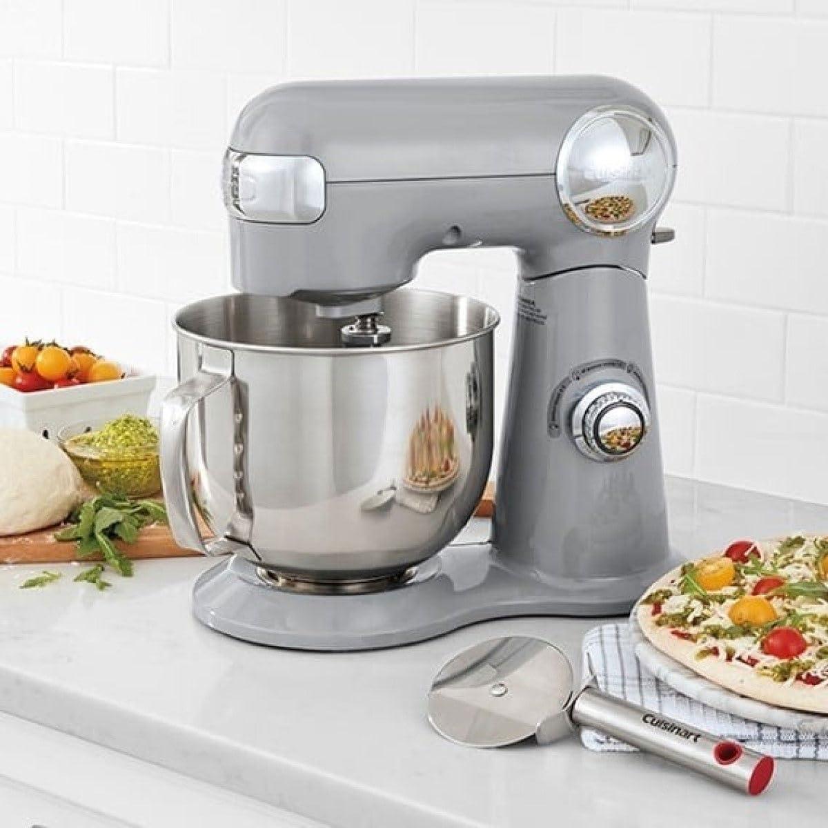 imageCuisinart Stand Mixer 12 Speed 55 Quart Stainless Steel Bowl Chefs Whisk Mixing Paddle Dough Hook Splash Guard w Pour Spout Robins Egg SM50TQDove Gray