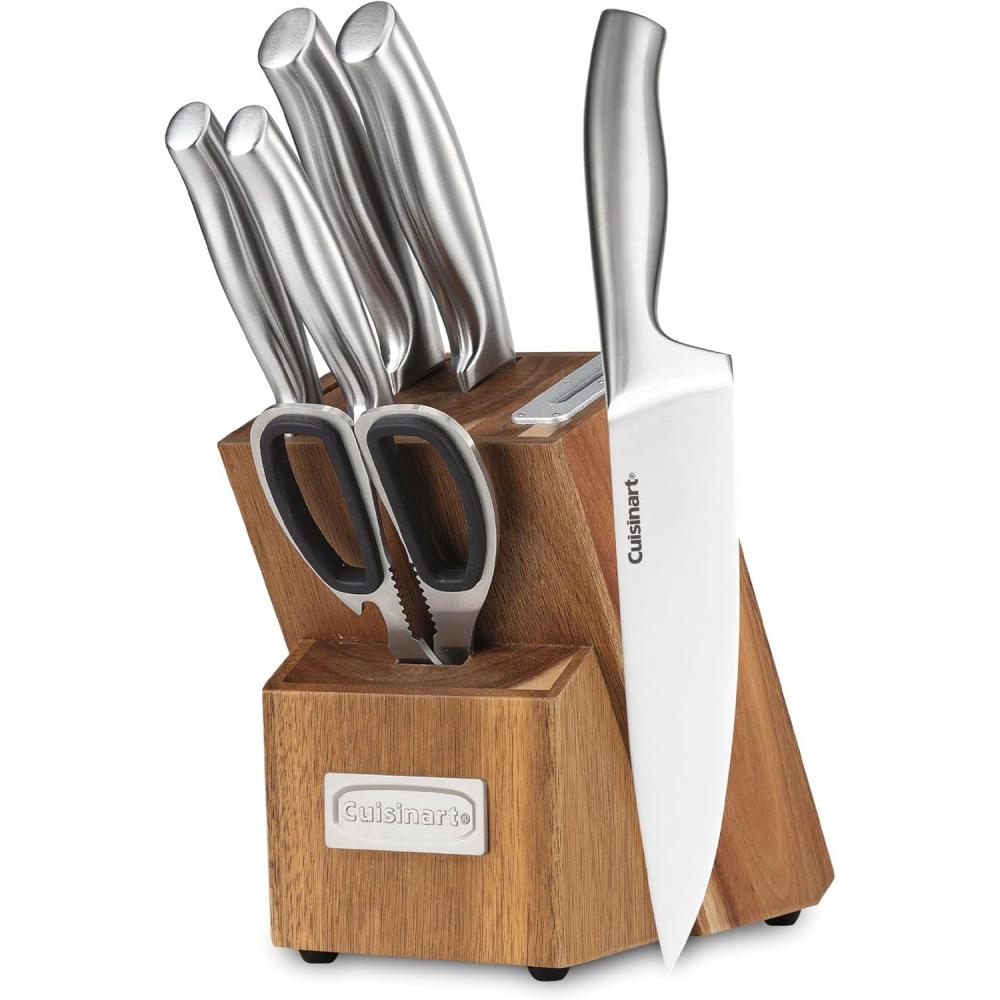imageCuisinart 7 Pc Stainless Steel Essentials Cutlery Block Set with Built in Sharpener
