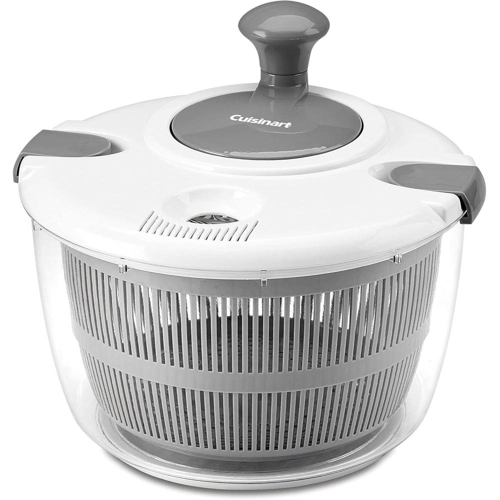 imageCuisinart Large Salad Spinner 5Qt  Vegetable amp Fruit Salad Washing Bowl with Strainer Quick Prep Spinner for Salad Greens Lettuce Fruits amp Vegetables CTG00SASGray