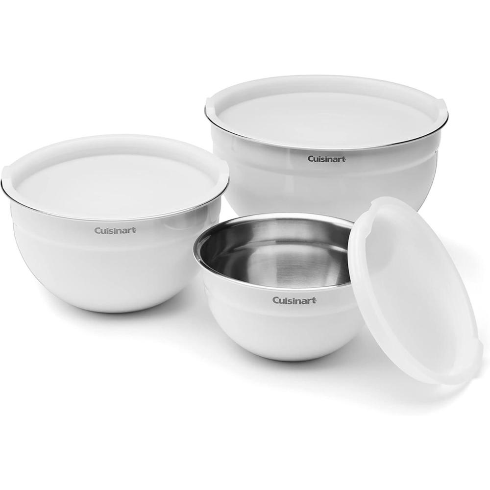 imageCuisinart Mixing Bowl Set Stainless Steel 3Piece CTG00SMBWhite Stainless Steel