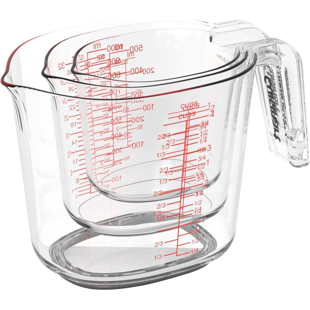 imageCuisinart Nesting Liquid Measuring Cups Clear 3Piece CTG003MC