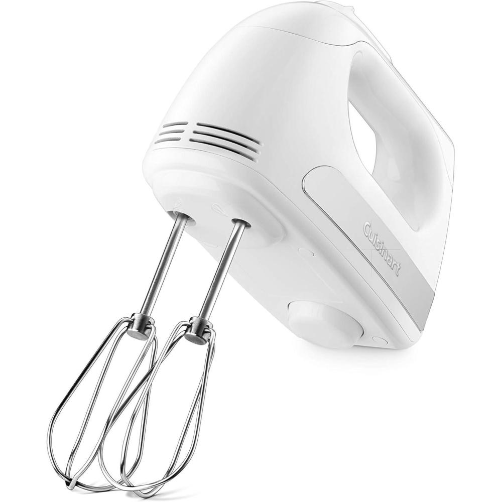 imageCuisinart Power Advantage 5Speed Hand Mixer 220WMotor Hand Blender Electric Mixer with 5 Speed Settings ExtraLong DishwasherSafe Beaters 60Inch Swivel Cord HM50BK BlackWhite