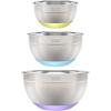 image3Piece Stainless Steel Mixing Bowls with Nonslip Base 15qt 3qt amp 5qt3Piece