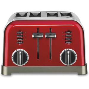 Cuisinart CPT-180WP1 4-Slice Metal Classic Toaster, White/Stainless Steel(Metallic Red)