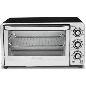 Cuisinart Custom Classic Toaster Oven Broiler, 1800 Watt Countertop Toaster Oven to Bake, Broil, and Toast, Non-Stick Interior, Consistent Toast Control, Brushed Stainless Steel/Black, TOB-40N(Toaster Oven)