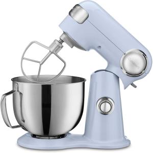 Cuisinart SMD-50BC Precision Pro 5.5-Quart Digital Stand Mixer With 12-Speeds, 3 Preprogrammed Food Prep Settings, Mixing Bowl, Whisk, Flat Mixing Paddle, Dough Hook, And Splash Guard, Silver Lining(Frosted Blue)