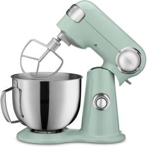 Cuisinart SMD-50BC Precision Pro 5.5-Quart Digital Stand Mixer With 12-Speeds, 3 Preprogrammed Food Prep Settings, Mixing Bowl, Whisk, Flat Mixing Paddle, Dough Hook, And Splash Guard, Silver Lining(Agave Green)