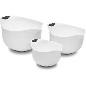 Cuisinart Set of 3 BPA-free Mixing Bowls, White(White)