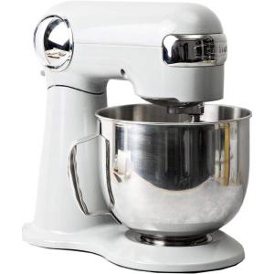 Cuisinart Stand Mixer, 12 Speed, 5.5 Quart Stainless Steel Bowl, Chef’s Whisk, Mixing Paddle, Dough Hook, Splash Guard w/ Pour Spout, Robin’s Egg, SM-50TQ(White Linen)
