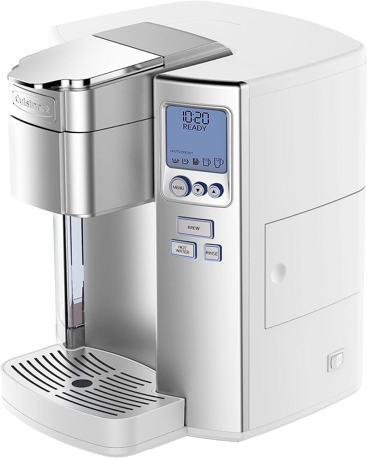 imageCuisinart Coffee Maker Single Serve 72Ounce Reservoir Pod Coffee Machine Programmable Brewing amp Hot Water Dispenser 3 CupSize Settings Stainless Steel SS10P1 SilverWhite