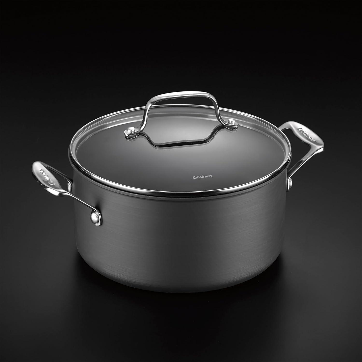 imageCuisinart Chefs Classic 6Quart PURELYCERAMIC Nonstick PFAS Free HardAnodized Stockpot with Cover 644C24