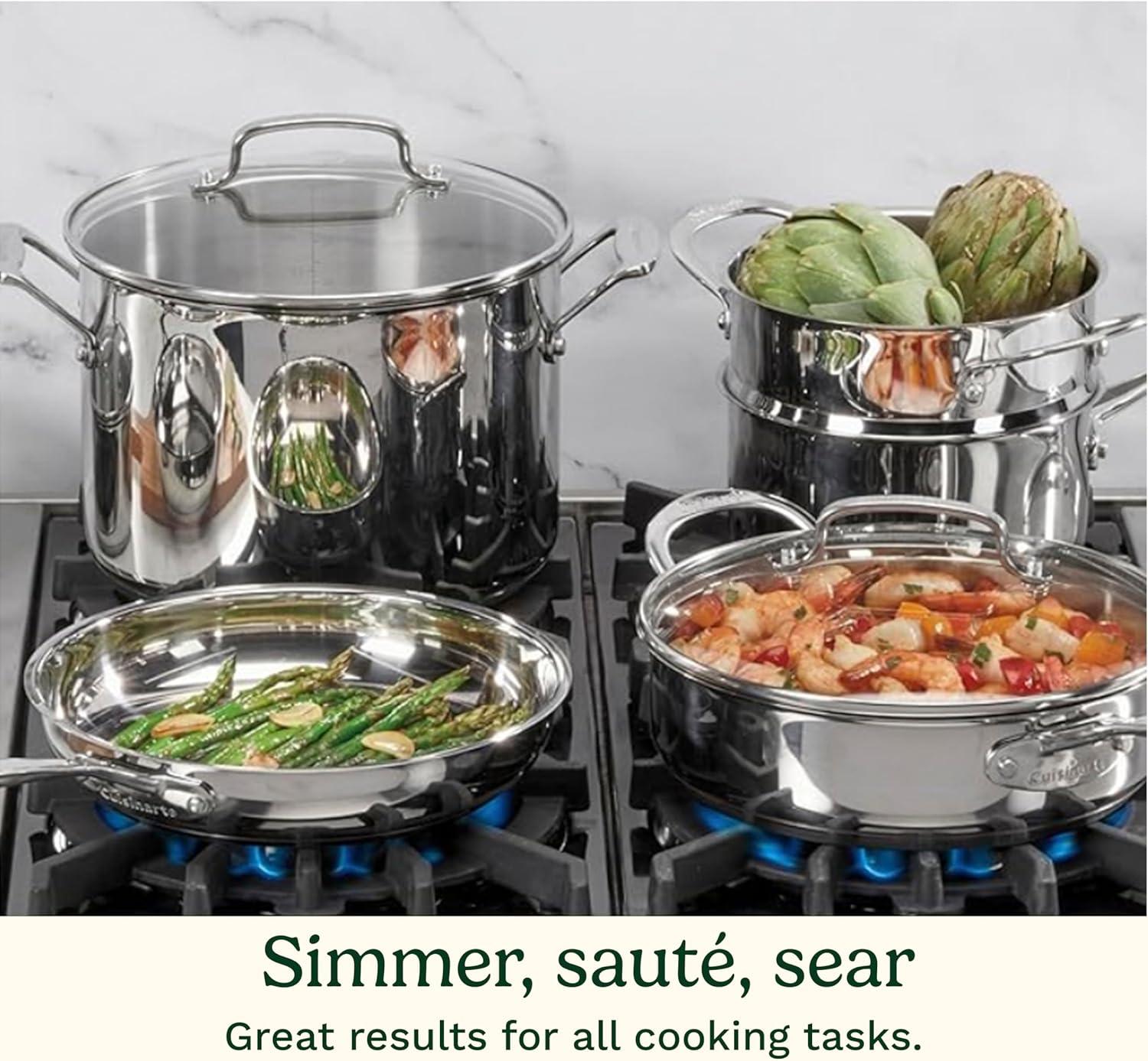 imageCuisinart 7711G Stainless Steel 11Piece Set ChefsClassicStainlessCookwareCollection