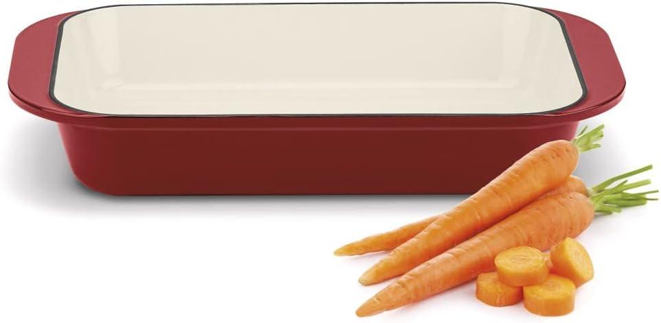 imageCuisinart CI113624CR Chefs Classic Enameled Cast Iron 14Inch RoastingLasagna Pan Cardinal Red