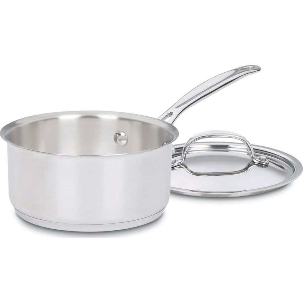 imageCuisinart 1 Quart Saucepan wCover Chefs Classic Stainless Steel Cookware Collection 71914Saucepan wCover