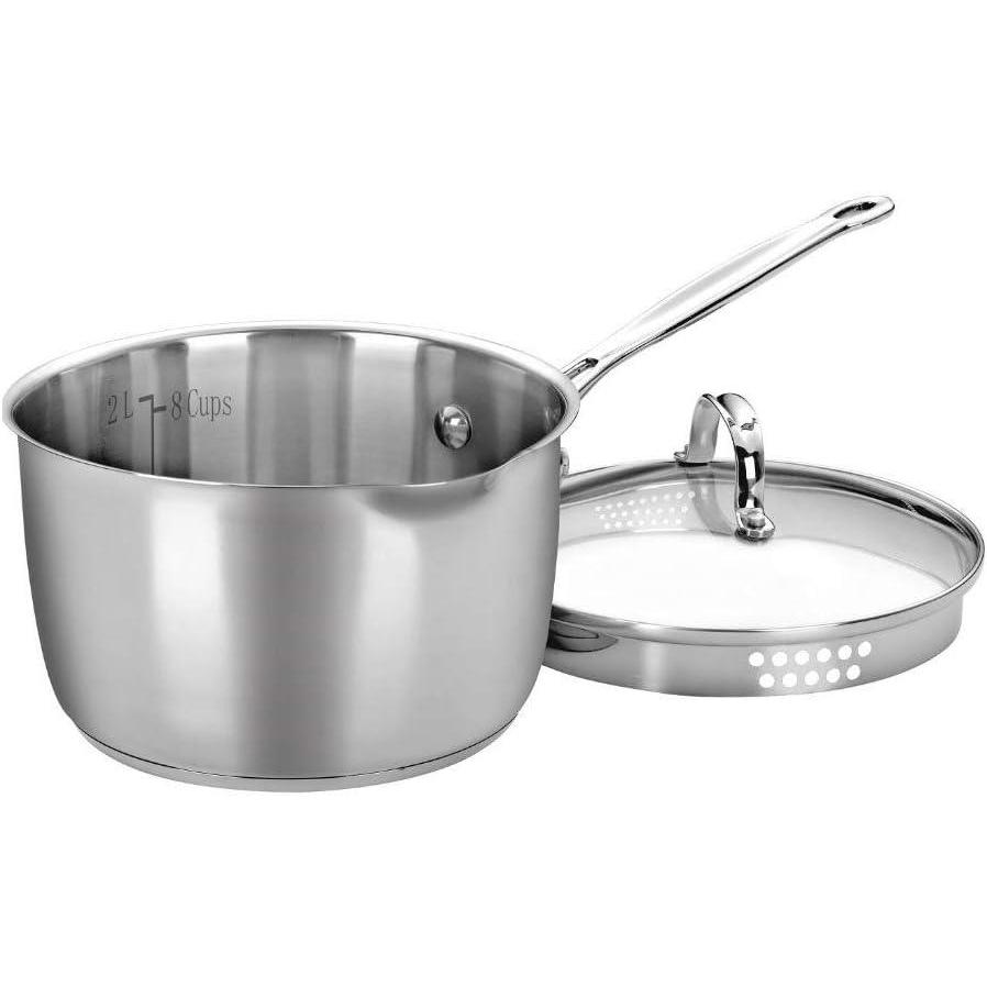 imageCuisinart 719320P Chefs Classic Stainless 3Quart Cook and Pour Saucepan with Cover