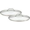 imageCuisinart 712228CG Chefs Classic Stainless 2Piece Glass Lid Set9 amp 11 Glass covers