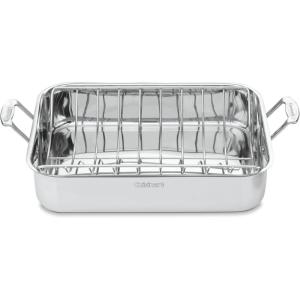 Cuisinart 16-Inch Roaster, Chef’s Classic Rectangular Roaster with Rack, Stainless Steel, 7117-16URP1(Stainless Steel)