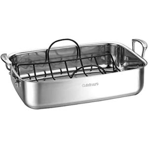 Cuisinart 7117-15NSR 15″ Stainless Steel Roaster w/Non-Stick Rack Chef’s-Classic-Stainless-Cookware-Collection, Inch
