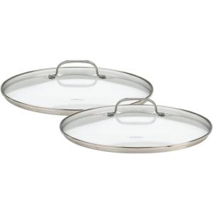 Cuisinart 71-2228CG Chef’s Classic Stainless 2-Piece Glass Lid Set,9″ & 11″ Glass covers