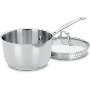 Cuisinart 719-18P Chef’s Classic Stainless 2-Quart Saucepan with Cover,Silver(2 Quarts)