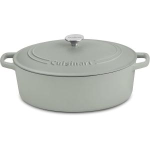 Cuisinart Chef’s Classic Enameled Cast Iron Oval Covered Casserole (Cardinal Red, 5.5-Quart)(Sage)