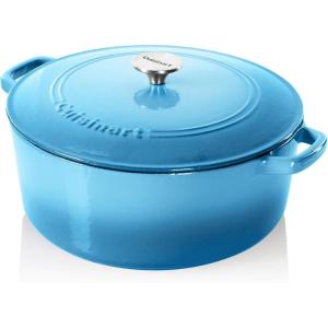 Cuisinart Chef’s Classic Enameled Cast Iron Round Covered Casserole (Cardinal Red, 7- Quart)(Blue Gradient)