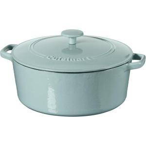Cuisinart Chef’s Classic Enameled Cast Iron Round Covered Casserole (Cardinal Red, 7- Quart)(Light Blue)