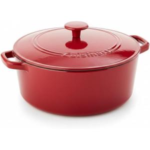 Cuisinart Chef’s Classic Enameled Cast Iron Round Covered Casserole (Cardinal Red, 7- Quart)(Red)