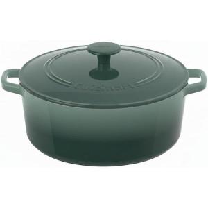 Cuisinart Chef’s Classic Enameled Cast Iron Round Covered Casserole (Cardinal Red, 7- Quart)(Seafoam Green)