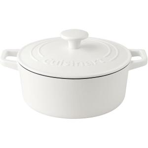Cuisinart Chef’s Classic Enameled Cast Iron Round Covered Casserole (Cardinal Red, 7- Quart)(White)