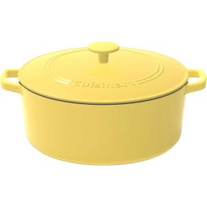 Cuisinart Chef’s Classic Enameled Cast Iron Round Covered Casserole (Cardinal Red, 7- Quart)(Yellow)