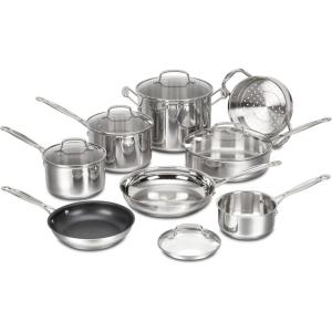 Cuisinart Chef’s Classic Stainless Cookware 13-Piece Set, 77-13