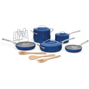 Cuisinart Culinary Collection 12-Piece Pots and Pans Set, PURELYCERAMIC Nonstick, Black(Sapphire)