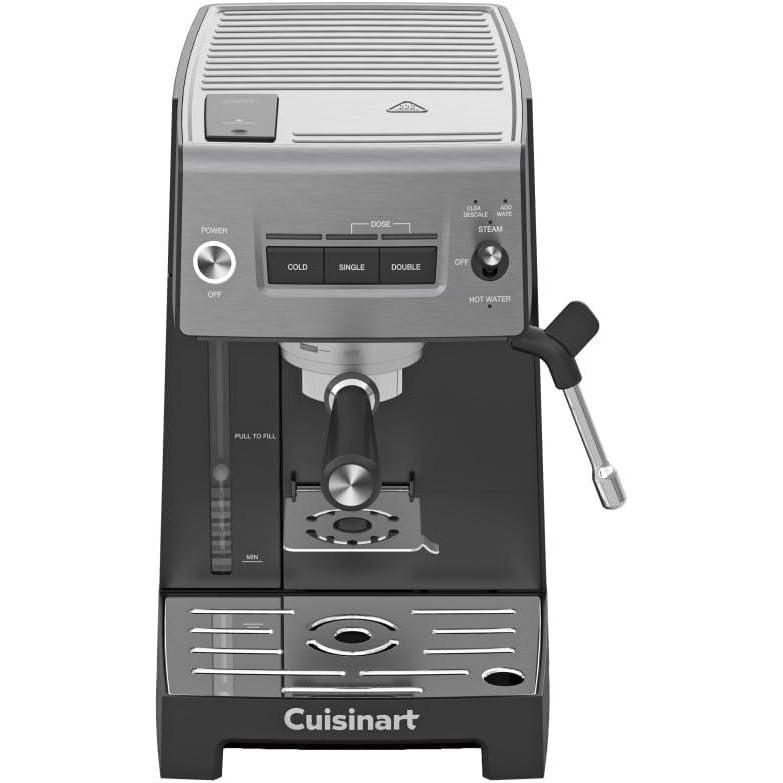 imageCuisinart Espresso Bar Slim Coffee Espresso Machine Makes Hot or Cold CafeQuality Beverages Including Cappuccino Lattes and Cold Extracted Drinks SteamFrothing Wand for MilkBased DrinksEM160EM320