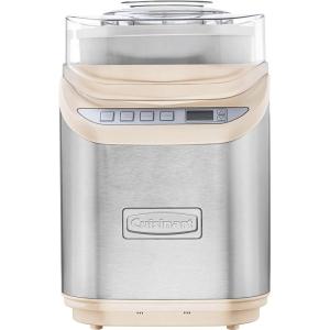 Cuisinart Ice Cream Maker Machine, 2-Quart Stainless Steel Frozen Yogurt, Gelato, Sorbet, Ready in 20 Minutes, LCD Screen and Timer, ICE-70P1(Cream)