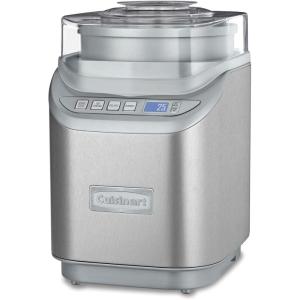 Cuisinart Ice Cream Maker Machine, 2-Quart Stainless Steel Frozen Yogurt, Gelato, Sorbet, Ready in 20 Minutes, LCD Screen and Timer, ICE-70P1(Ice Cream Maker with Countdown Timer)