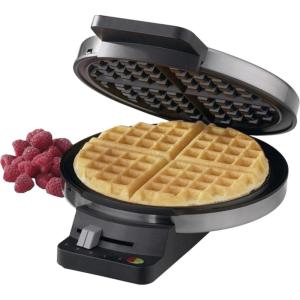 Cuisinart Waffle Maker, 1250W Round Classic Waffle Iron, 5-Setting Adjustable Browning Control, WMR-CANAS, Brushed Stainless(Round Classic)