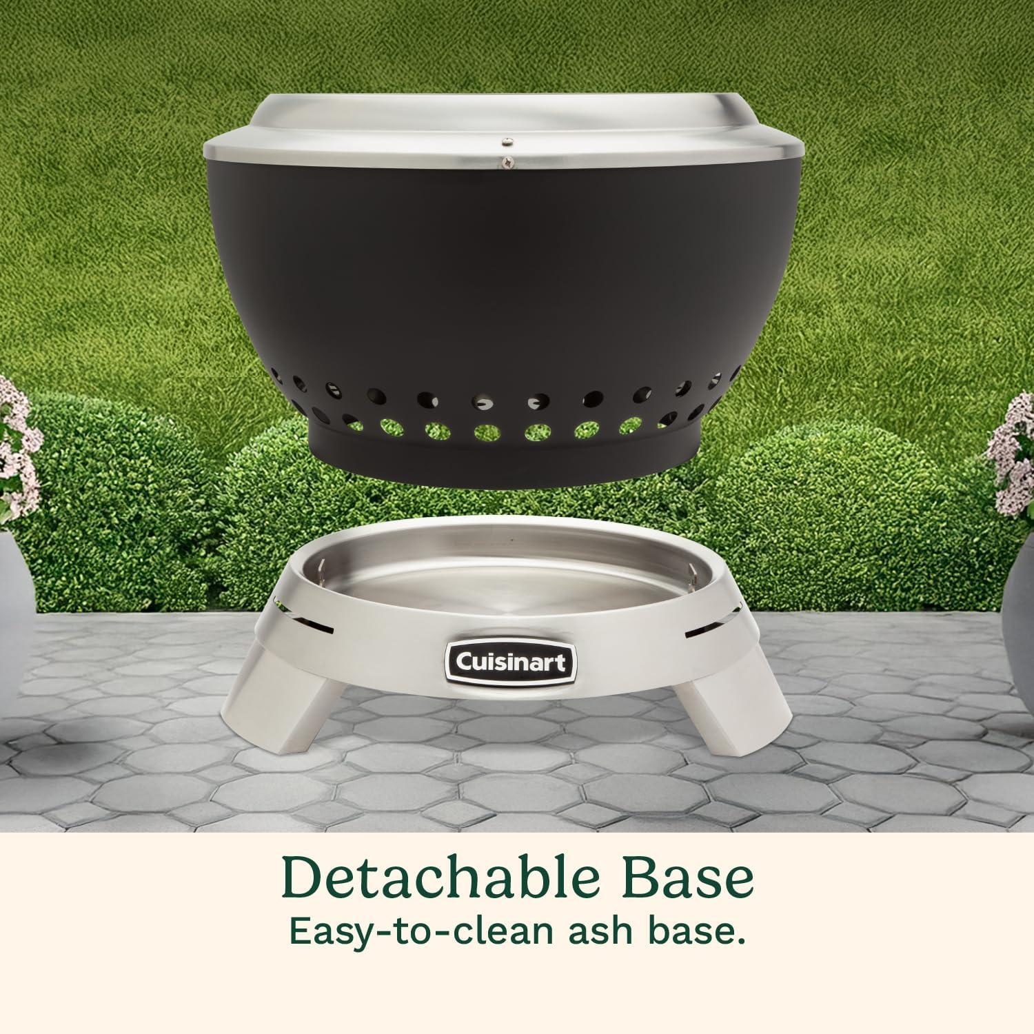 imageCuisinart 195 Cleanburn Smokeless Fire Pit with Removable Base for Ash Portable Wood Burning Outdoor Fireplace Stainless Steel Smoke Free Outdoor Heater Enhanced Airflow and Easy CleanupCleanburn 195 Fire Pit