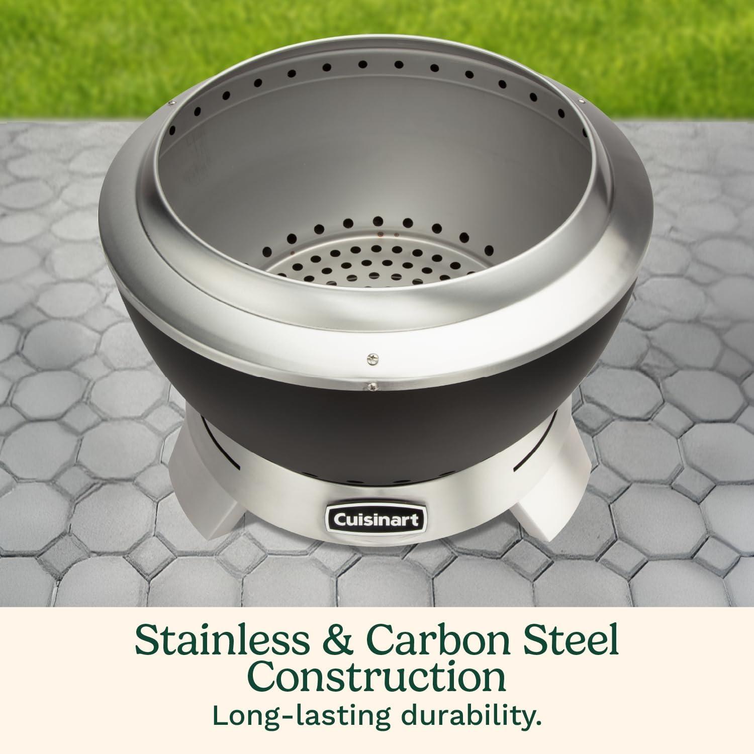 imageCuisinart 195 Cleanburn Smokeless Fire Pit with Removable Base for Ash Portable Wood Burning Outdoor Fireplace Stainless Steel Smoke Free Outdoor Heater Enhanced Airflow and Easy CleanupCleanburn 195 Fire Pit
