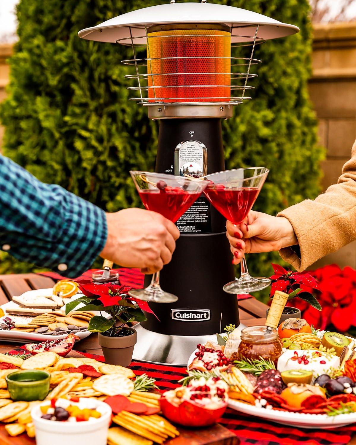 imageCuisinart Portable Tabletop Patio Heater 11000 BTU Outdoor Propane Heater with Safety Tilt Switch and Adjustable Heat Burner Screen Guard 30 sq Foot Heat Range NavyNavy