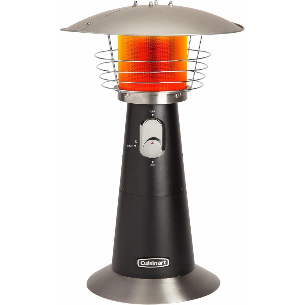 imageCuisinart Portable Tabletop Patio Heater 11000 BTU Outdoor Propane Heater with Safety Tilt Switch and Adjustable Heat Burner Screen Guard 30 sq Foot Heat Range NavyBlack