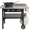 imageCuisinart Outdoor Wok Station 50000 BTU Propane Outdoor Wok Burner with Prep Table 14 Carbon Steel Fry Pan Stainless Steel Side Table Storage Outdoor Cooking Station for Stir Fry Searing BBQ