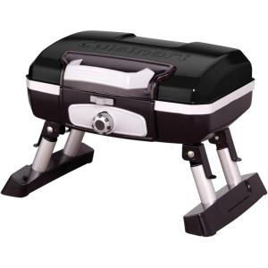 Cuisinart Petite Gourmet Portable Gas Grill, Compact & Lightweight Tabletop Small Grill for BBQs, Camping, Tailgates & Small Spaces, 5,500 BTU Burner Folding with Carry Handles, Black(Petit Gourmet Tabletop Gas Grill  Black)
