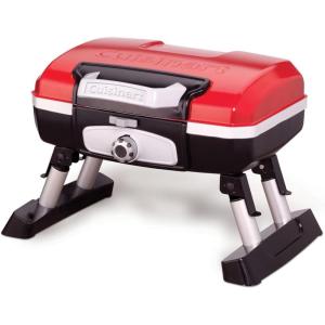 Cuisinart Petite Gourmet Portable Gas Grill, Compact & Lightweight Tabletop Small Grill for BBQs, Camping, Tailgates & Small Spaces, 5,500 BTU Burner Folding with Carry Handles, Black(Petit Gourmet Tabletop Gas Grill  Red)