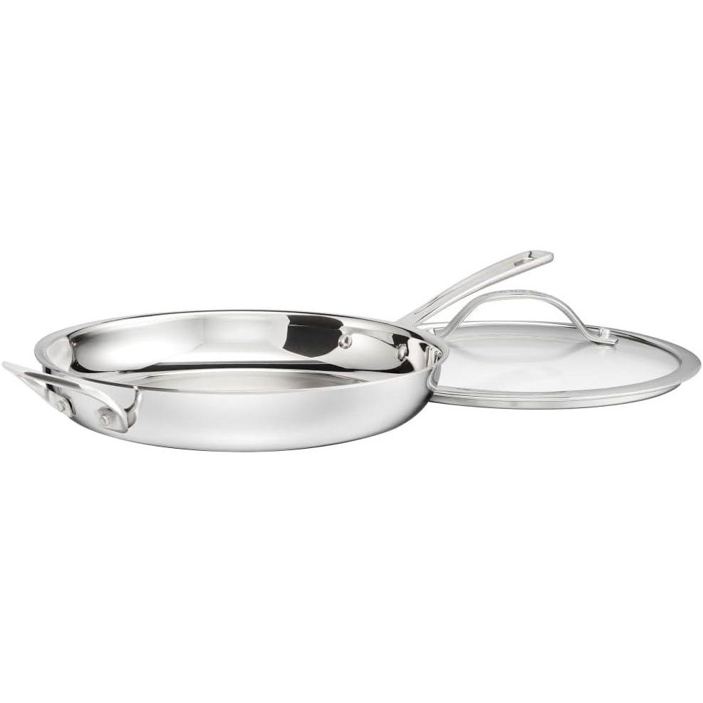 imageCuisinart 12Piece PureClad TriplePly Stainless Steel Cookware Set PCT1212 Inch Skillet