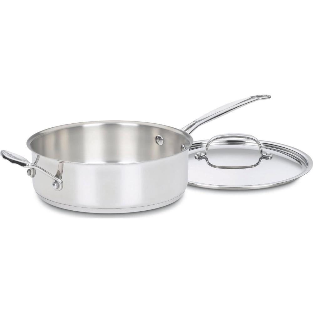 imageCuisinart 73324H Chefs Classic Stainless 312Quart Saute Pan with Helper Handle amp Cover
