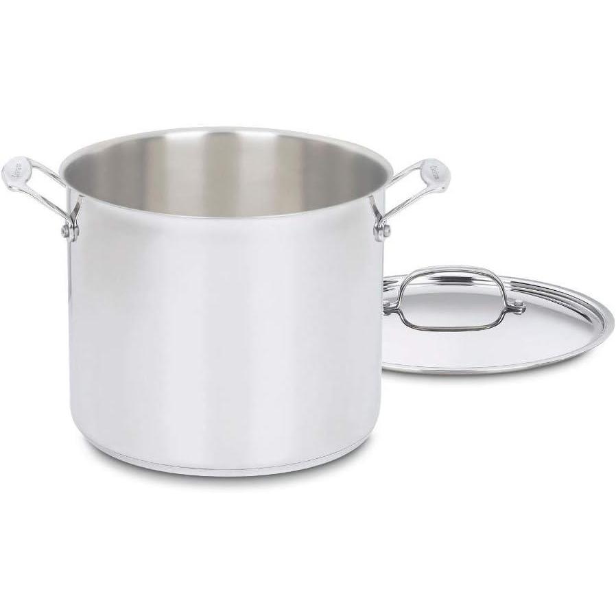imageCuisinart 7661026G Chefs Classic 10Quart Stockpot with Glass CoverBrushed Stainless12Quart