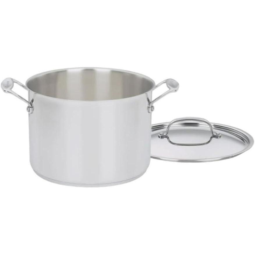 imageCuisinart 7661026G Chefs Classic 10Quart Stockpot with Glass CoverBrushed Stainless8Quart