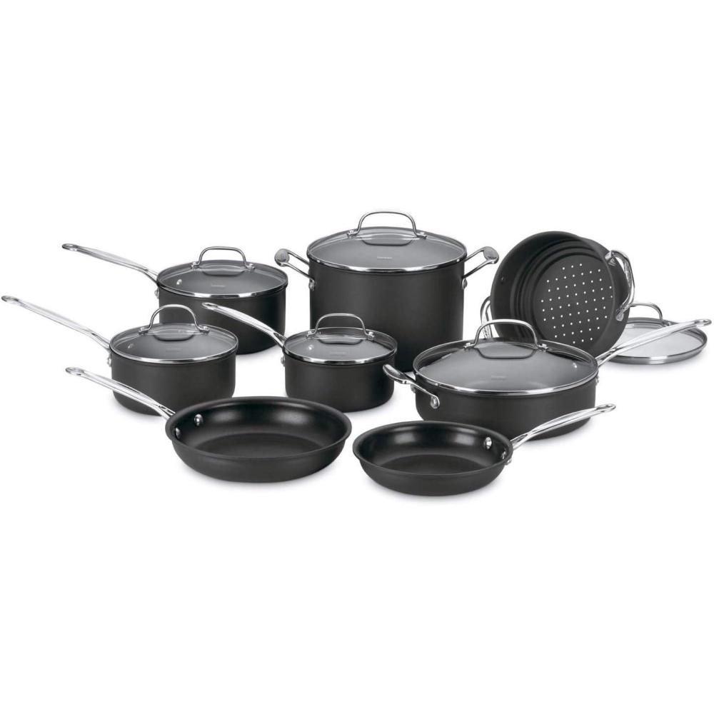 imageCuisinart Chefs Classic Nonstick Hard Anodized 14 Piece Set 66C1414 PC