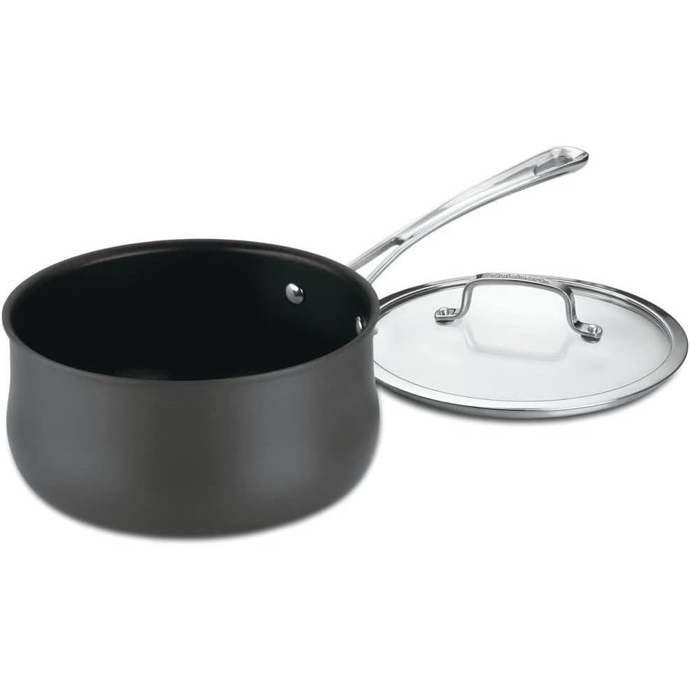 imageCuisinart Contour 1Quart PURELYCERAMIC Nonstick PFAS Free HardAnodized Saucepan with Cover 6419C14